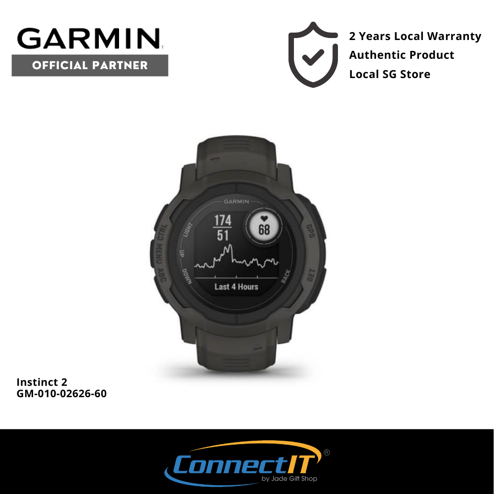 Garmin Instinct 2 45mm Rugged GPS Smartwatch ABC Sensors, Multi-GNSS Support With ( 2 Years Local Warranty )